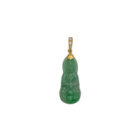 Marbling Green Guanyin Jade Pendant (14K)