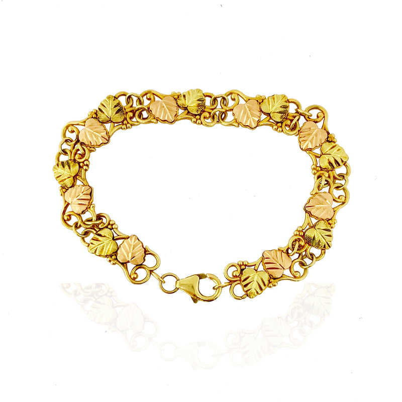 Two-Tone Autumn Leaves Bracelet (14K)