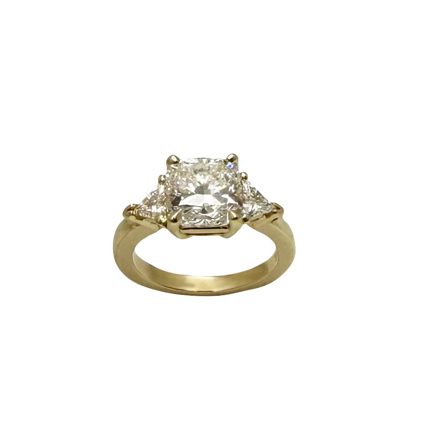 2.58Ctw Cushion Lab Grown Diamond Engagement Ring (14K)
