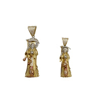 Iced Out Santa Muerte/Grim Reaper Pendant (14K)