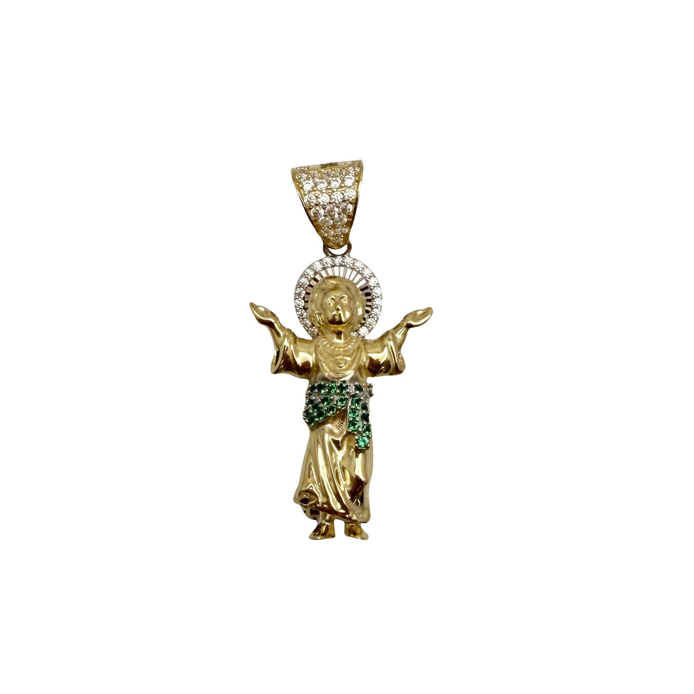Zirconia Baby Jesus/Divino Nino Pendant (14K)