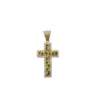 Iced Out Nugget Cross Pendant (14K)