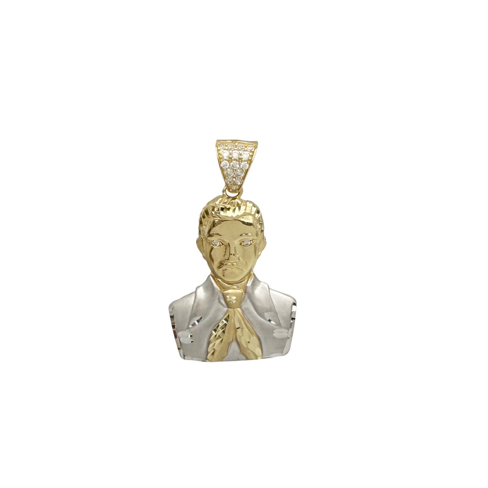 Zirconia Two Tone Malverde Pendant (14K)