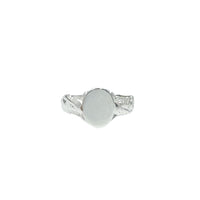 Engravable Textured Oval Pinky Signet Ring (Silver)