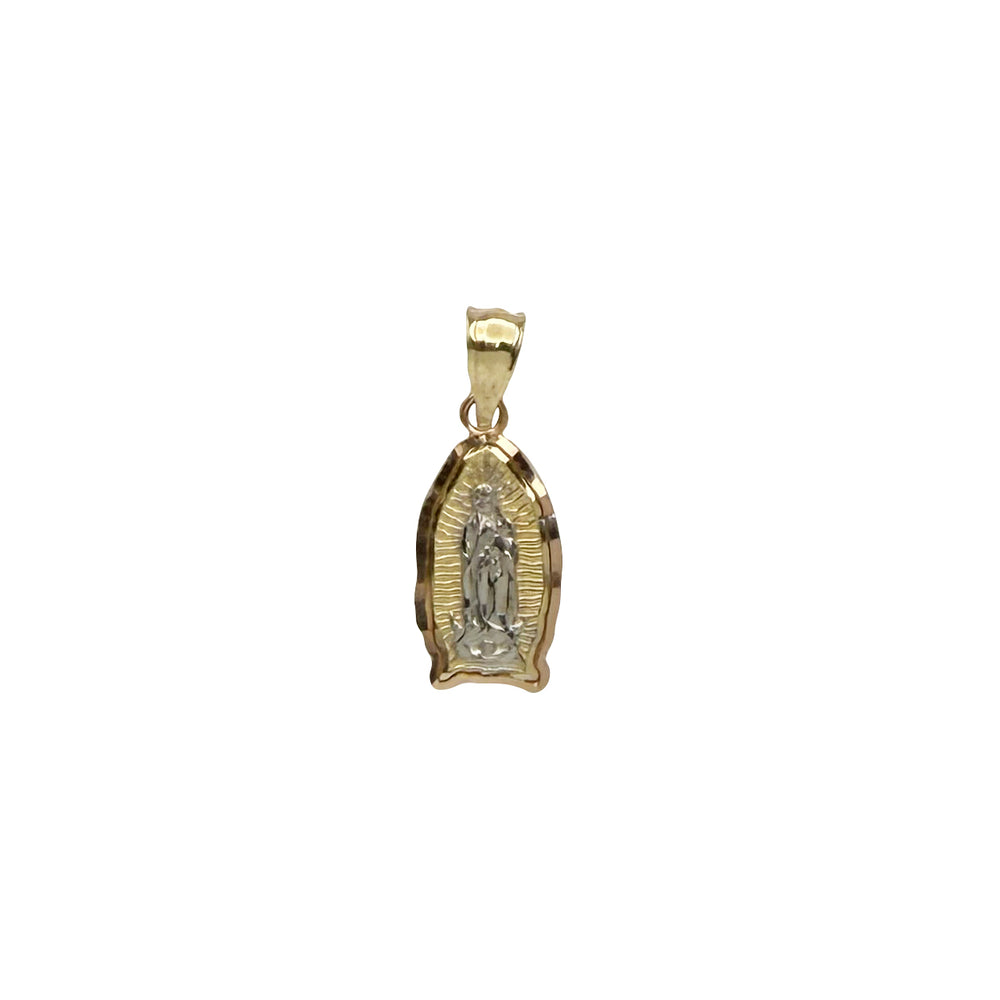 Tricolor Enshrined Virgin Mary/Guadalupe Pendant (14K)