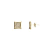 Iced Out Zirconia Square Stud Earrings (14K)