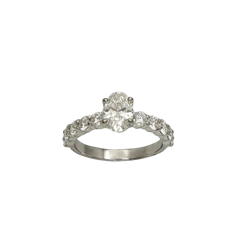 Half Eternity Oval 1.10ctw Lab Grown Diamond Engagement Ring (14K)