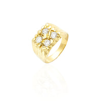 Nugget Four CZ Ring (14K)