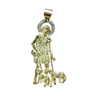 Solid Saint Lazarus Pendant White Halo (14K)