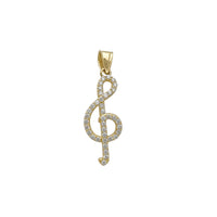Zirconia Music Note Pendant (14K)
