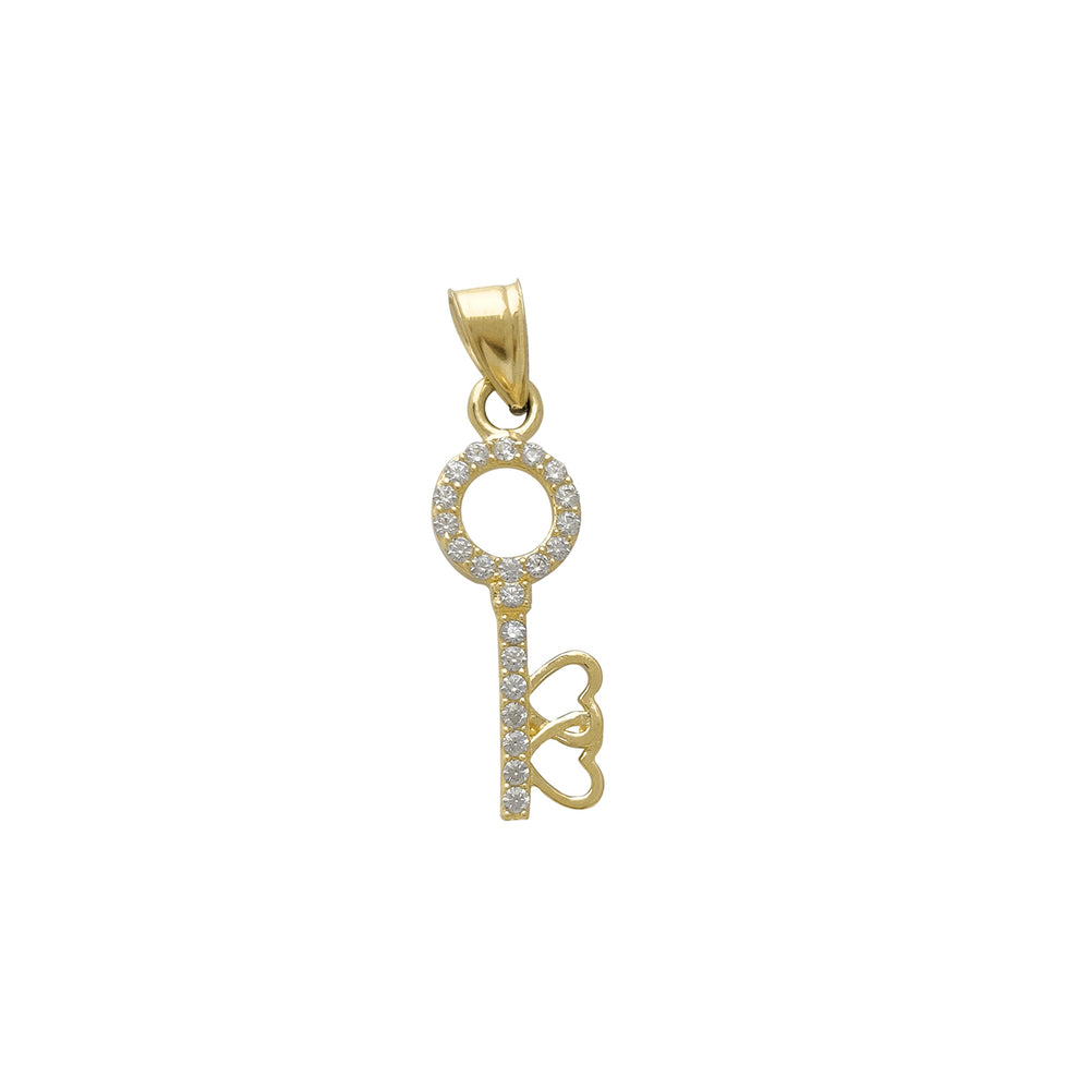 Zirconia Love Key Pendant (14K)