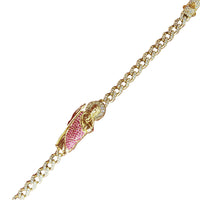 Zirconia Sideways Saint Jude Monaco Curb Link Bracelet (14K)