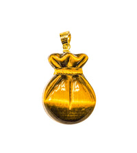 Bag Tiger Eye Jade Pendant (14K)