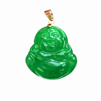 Laughing Buddha Jade Pendant (14K)