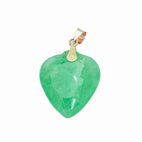 Green Heart Jade Pendant (14K)