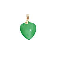 Green Heart Jade Pendant (14K).