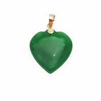 Green Heart Jade Pendant (14K)