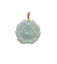Colgante de jade con medallón de dragón de circonita (14K)
