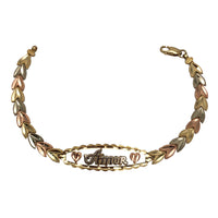 Tricolor "Amor" Fancy Lady Bracelet (14K)