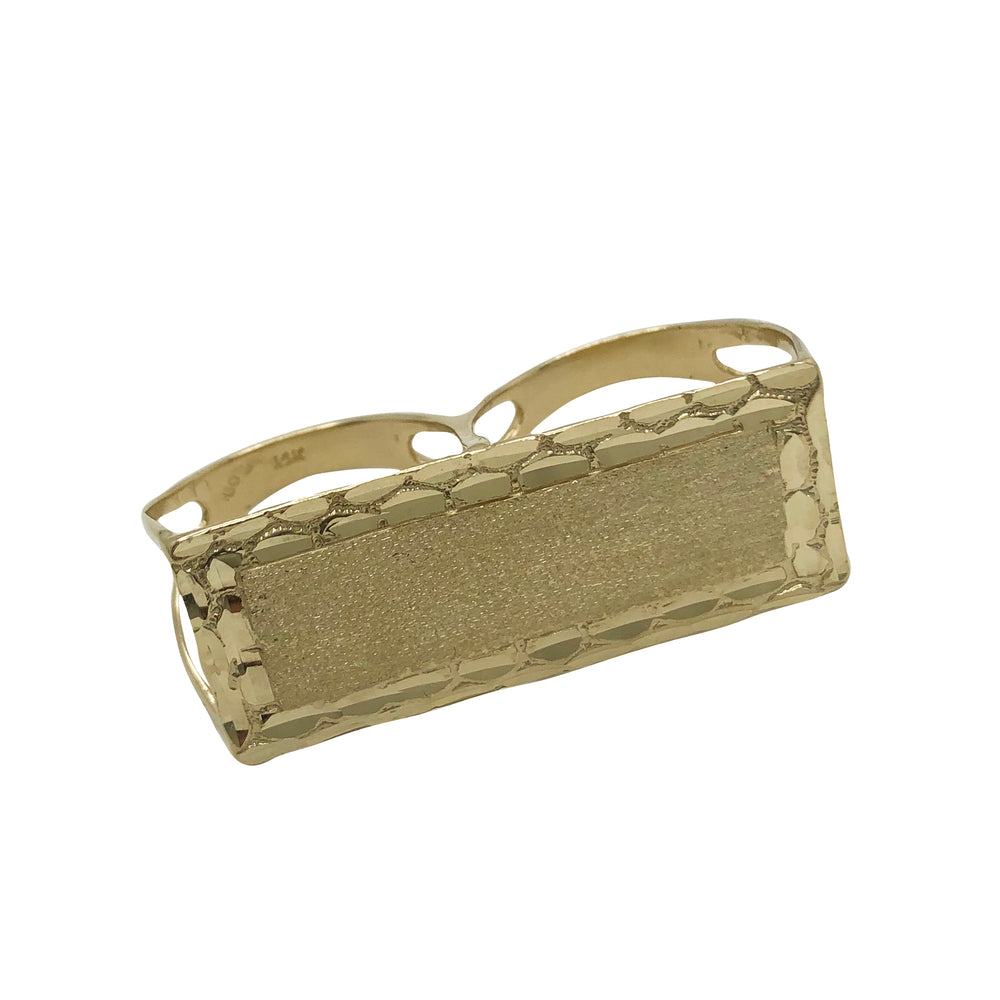 Diamond Cut Two Finger Ring (14K)