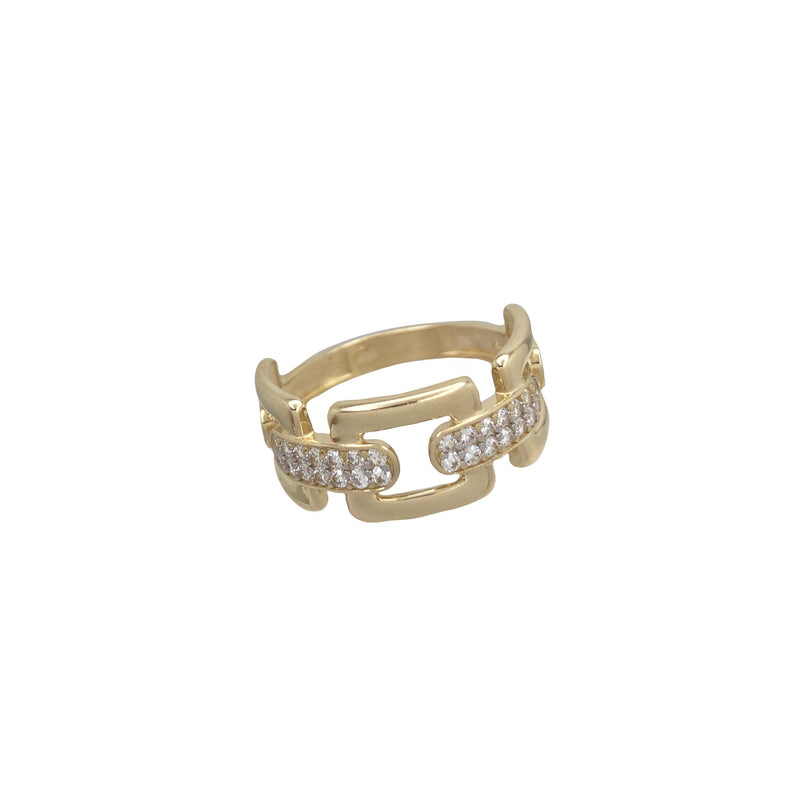 Zirconia Cable Link Ring (14K)