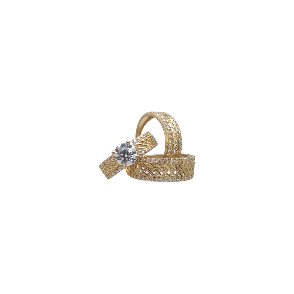 Zirconia Three Set Engagement Ring (14K)