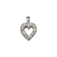 White Gold Heart Frame Diamond Pendant (14K)