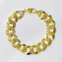 Yellow Gold Italian Solid Cuban Bracelet (14K)