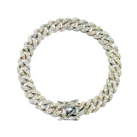 Diamond White Gold Miami Cuban Link Bracelet (14K).