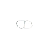 Heart Shaped Hoop Earrings (Silver)