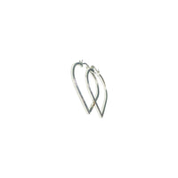 Heart Shaped Hoop Earrings (Silver)