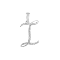 [0.7 inch] Diamond Initial Letter Pendant (14K)