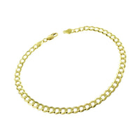 [Solid] Curb/Italian-Cuban Link Ankle Bracelet (14K)