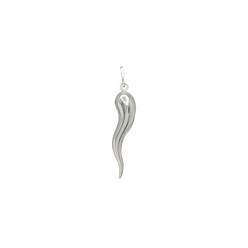 Italian Horn Hollow Pendant (Silver)