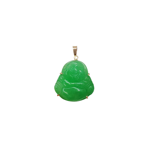 Light Green Jade Buddha Pendant (14K)
