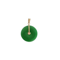 Green Circle 【福】 Jade Pendant (14K)