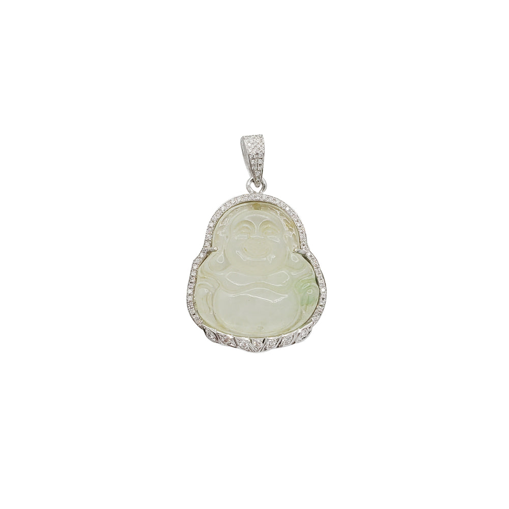 Jade Buddha Diamond Pendant (14K)
