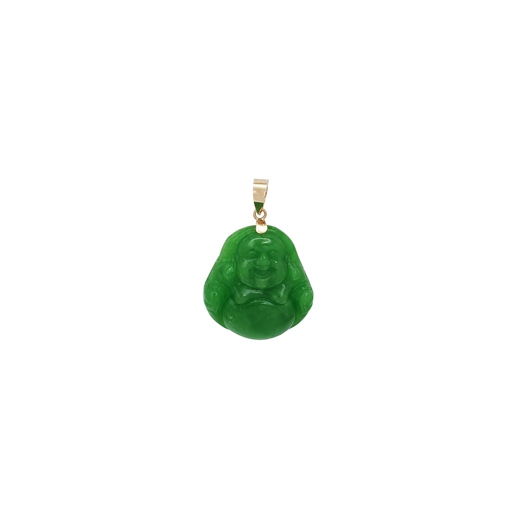 Jade Buddha Pendant (14K).