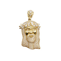 Zirconia Jesus Head Pendant (10K)