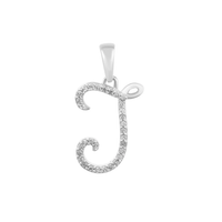 [0.7 inch] Diamond Initial Letter Pendant (14K)