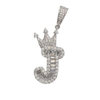 Icy Crown Initial Letter Pendant (Silver)