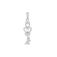 Privjesak s dijamantskim ključem u obliku srca (14 K)