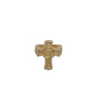 Zirconia Jesus Head & Cross Ring (14K)
