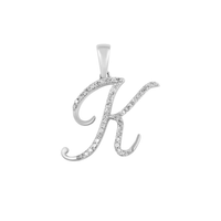 [0.7 inch] Diamond Initial Letter Pendant (14K)