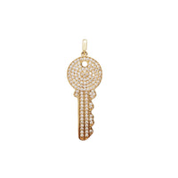 Stoneset Cylinder Key Pendant (14K)
