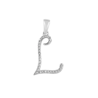 [0.7 inch] Diamond Initial Letter Pendant (14K)