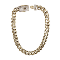 Iced-Out Lock Hollow Monaco Bracelet (10K)