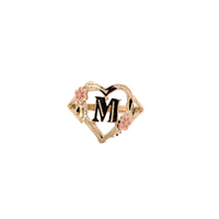 Heart & Flower Accent Initial/Letter Ring (14K)