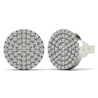 Diamond Round Stud Earrings (14K)