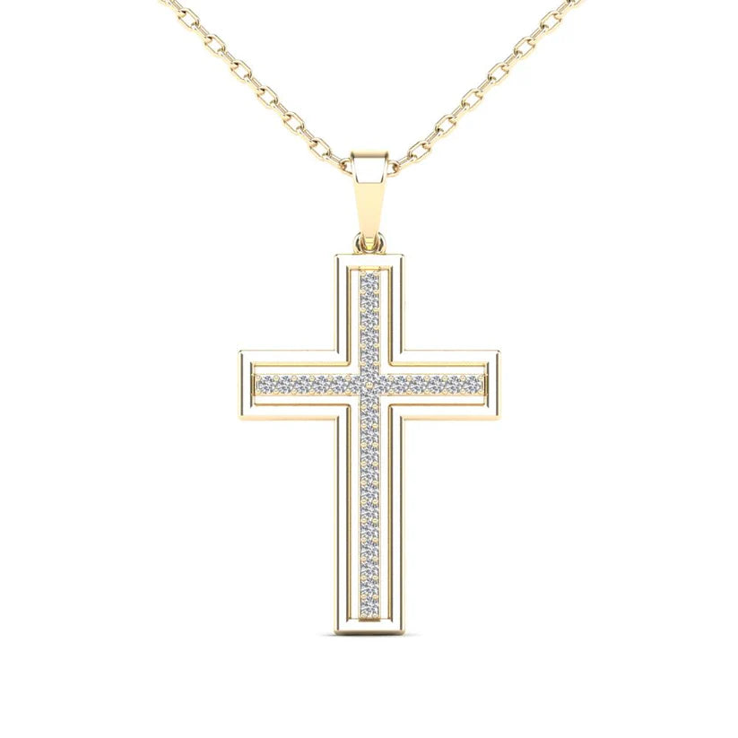 Diamond Cross Pendant (14K)